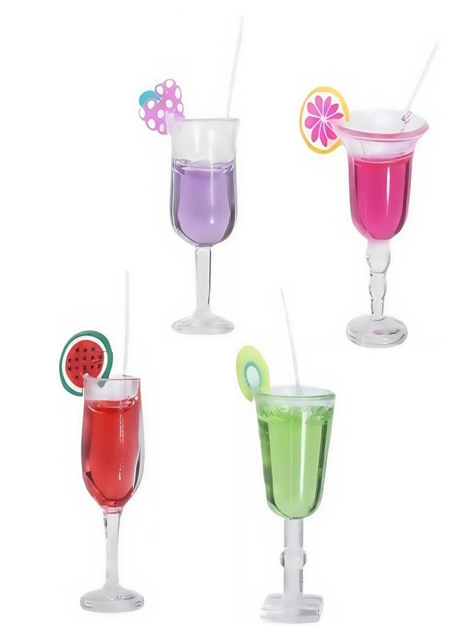 Tnyvm 4 Pcs Miniature Dollhouse Juice and Wine Bottle Set - Resin Cocktail Cups, Simulated Drink Models for Dollhouse Kitchen Decor, Mini Props for DIY Craft Display, Decorations (1.37 x 0.39 Inch) - Image 1